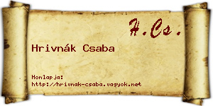 Hrivnák Csaba névjegykártya